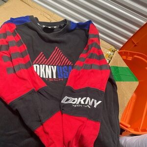 DKNY USA Tech Red and Black Crewneck